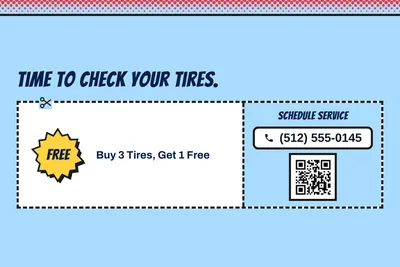Comic pop · Coupon: Time to Check Your Tires.