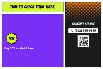Comic pop · Offer Menu: Time to Check Your Tires.
