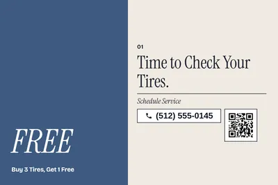 Contemporary · Big Offer: Time to Check Your Tires.