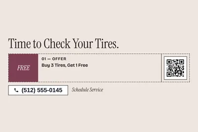 Contemporary · Coupon: Time to Check Your Tires.