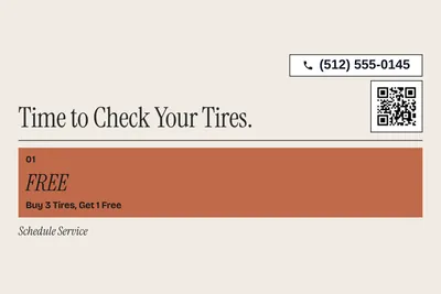 Contemporary · Offer Menu: Time to Check Your Tires.