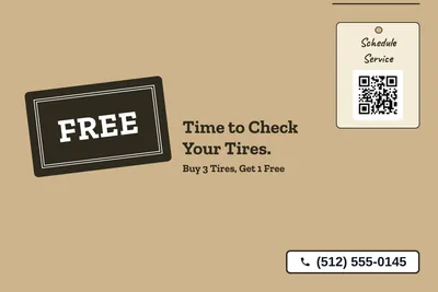 Kraft and stamp · Big Offer: Time to Check Your Tires.