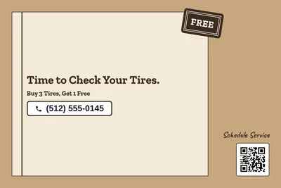 Kraft and stamp · Checklist: Time to Check Your Tires.