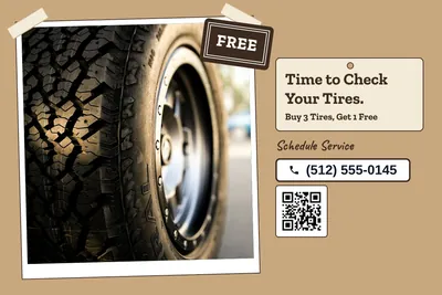 Kraft and stamp · Photo Hero: Time to Check Your Tires.