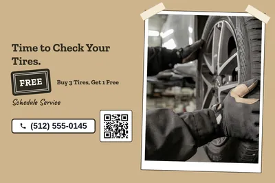 Kraft and stamp · Split: Time to Check Your Tires.