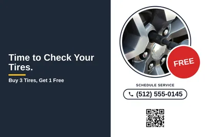 Local Offer · Split Panel: Time to Check Your Tires.
