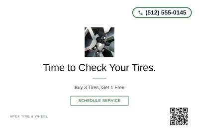 Minimal White · Centered Elegant: Time to Check Your Tires.