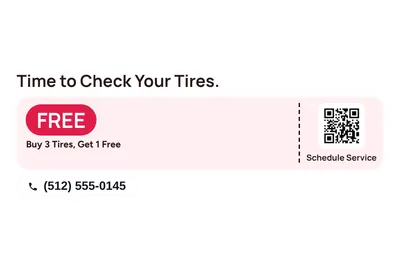 Modern · Coupon: Time to Check Your Tires.