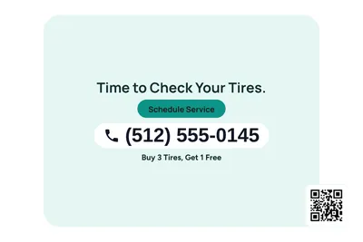 Modern · Phone Billboard: Time to Check Your Tires.