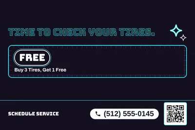 Neon night · Checklist: Time to Check Your Tires.