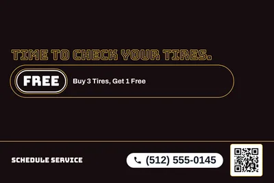 Neon night · Offer Menu: Time to Check Your Tires.