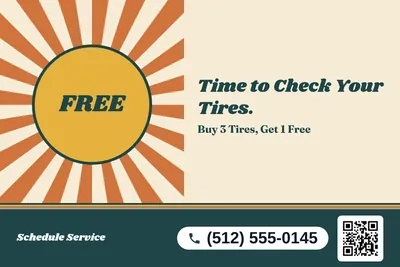 Retro 70s · Big Offer: Time to Check Your Tires.