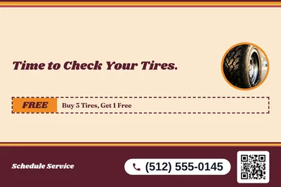 Retro 70s · Coupon: Time to Check Your Tires.