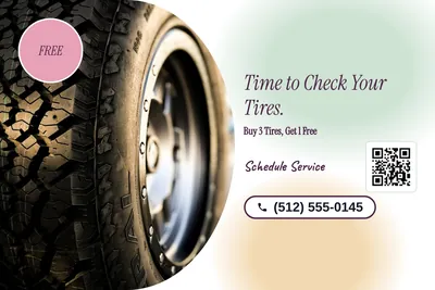 Soft watercolour · Photo Hero: Time to Check Your Tires.