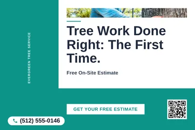 Bold Color Block · L-Shape Block: Tree Work Done Right: The First Time.