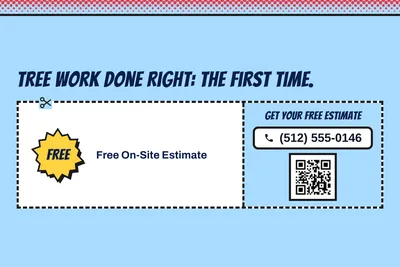 Comic pop · Coupon: Tree Work Done Right: The First Time.