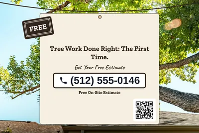 Kraft and stamp · Phone Billboard: Tree Work Done Right: The First Time.