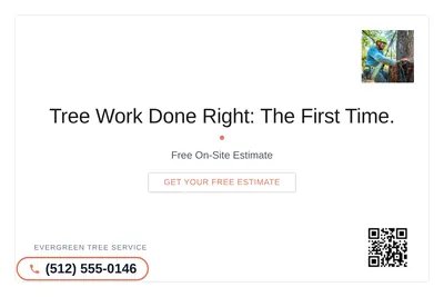 Minimal White · Card Inset: Tree Work Done Right: The First Time.