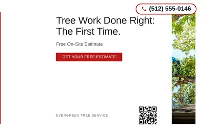 Minimal White · Left-Aligned Editorial: Tree Work Done Right: The First Time.