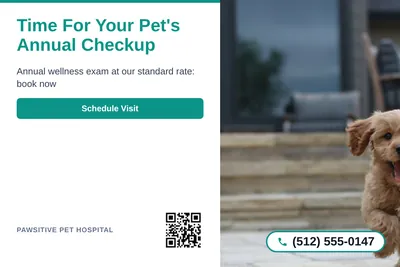 Clean Photo · Text Left, Photo Right: Time For Your Pet's Annual Checkup