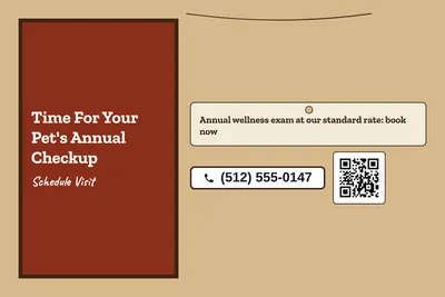 Kraft and stamp · Offer Menu: Time For Your Pet's Annual Checkup