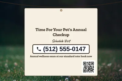 Kraft and stamp · Phone Billboard: Time For Your Pet's Annual Checkup