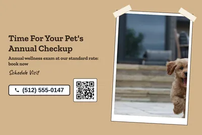 Kraft and stamp · Photo Frame: Time For Your Pet's Annual Checkup