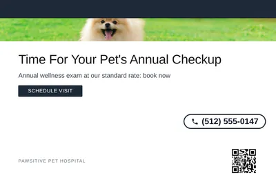 Minimal White · Top Bar: Time For Your Pet's Annual Checkup