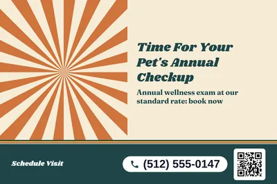 Retro 70s · Big Offer: Time For Your Pet's Annual Checkup