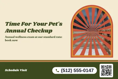 Retro 70s · Photo Frame: Time For Your Pet's Annual Checkup