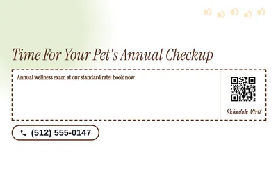 Soft watercolour · Coupon: Time For Your Pet's Annual Checkup