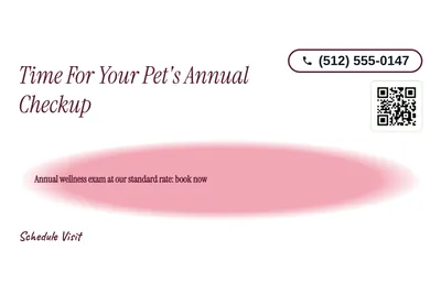 Soft watercolour · Offer Menu: Time For Your Pet's Annual Checkup