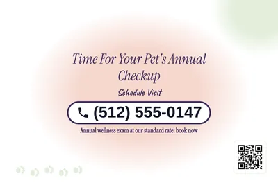 Soft watercolour · Phone Billboard: Time For Your Pet's Annual Checkup