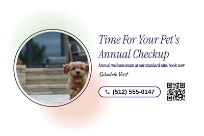 Soft watercolour · Photo Frame: Time For Your Pet's Annual Checkup