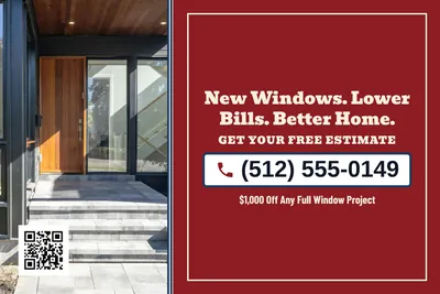 Vintage Americana · Phone Billboard: New Windows. Lower Bills. Better Home.