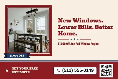 Vintage Americana · Photo Frame: New Windows. Lower Bills. Better Home.