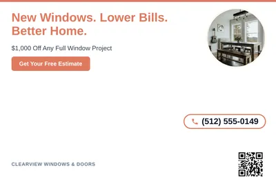 Clean Photo · Circle Photo Accent: New Windows. Lower Bills. Better Home.
