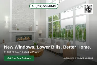 Clean Photo · Full Photo Overlay: New Windows. Lower Bills. Better Home.