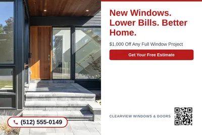 Clean Photo · Photo Left, Text Right: New Windows. Lower Bills. Better Home.
