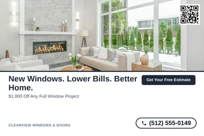 Clean Photo · Photo Top, Text Bottom: New Windows. Lower Bills. Better Home.