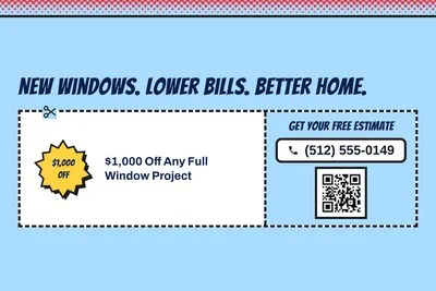 Comic pop · Coupon: New Windows. Lower Bills. Better Home.