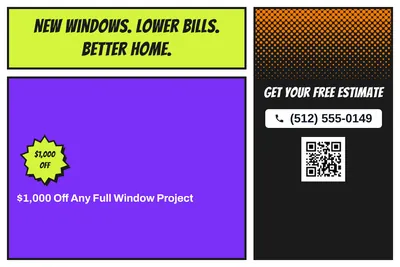 Comic pop · Offer Menu: New Windows. Lower Bills. Better Home.