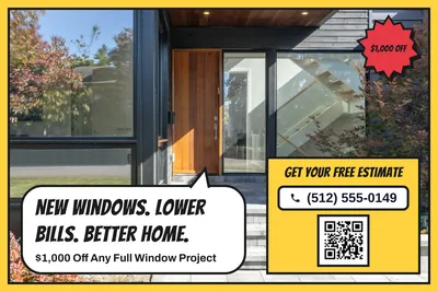 Comic pop · Photo Hero: New Windows. Lower Bills. Better Home.