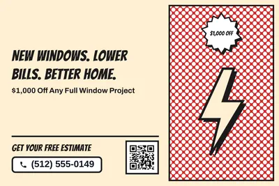 Comic pop · Split: New Windows. Lower Bills. Better Home.