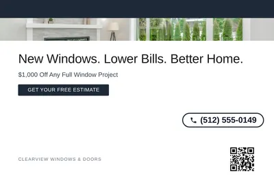 Minimal White · Top Bar: New Windows. Lower Bills. Better Home.