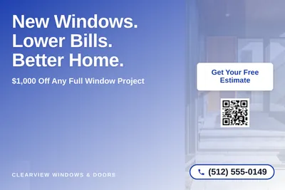 Modern Gradient · Asymmetric Blocks: New Windows. Lower Bills. Better Home.