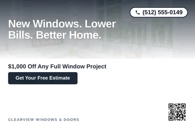 Modern Gradient · Top-Down Fade: New Windows. Lower Bills. Better Home.