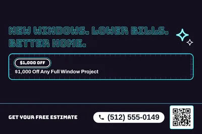 Neon night · Checklist: New Windows. Lower Bills. Better Home.