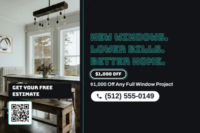 Neon night · Split: New Windows. Lower Bills. Better Home.