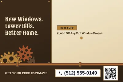 Steampunk · Checklist: New Windows. Lower Bills. Better Home.